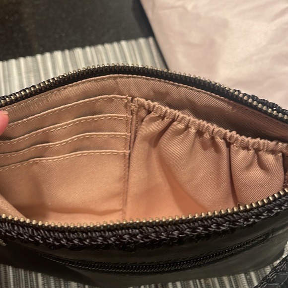 Sak! New soft leather black wristlet.  Lots of pockets! Yes, your iPhone fits! - Picture 5 of 6